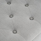 Furniliving 51” Bedroom Bench, End of Bed Bench with Button-Tufted Large Upholstered Storage Bench Ottoman Linen Window Benches with Storage Shoe Cabinet, for Bedroom, Entryway, Closet, Grey