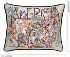 Catstudio United States of America Embroidered Pillow - U.S.A. Souvenir Decorative Throw Pillow with Original Artwork for Patriots, Travel Souvenir