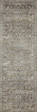 Loloi Layla Collection LAY-13 Antique/Moss 2'-3" x 3'-9" .13" Thick Accent Rug, Soft, Durable, Vintage Inspired, Distressed, Low Pile, Non-Shedding, Easy Clean, Printed, Living Room Rug
