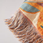 Boho Throw Blanket for Bed 60”x80”, 100% Cotton Woven Blanket for Couch Sofa, Ultra Soft 4-Layer Muslin Quilt with Floral Printed, Farmhouse Bed Blanket/Cover for Living Room Decor