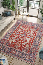 Keen Home Design 4x6 Rug - Machine Washable Area Rug with Non-Slip Backing, Ideal for Living Room, Dining Room, Bedroom - Vintage, Easy Clean, Durable, Low Pile Rug - (4' x 6')