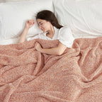 Snuggle Sac Orange Throw Blanket for Fall, Ultra Soft Warm Fall Blanket for Couch, Cozy Fuzzy Knit Microfiber Blankets and Throw Dupes for Sofa, Bed, Orange 50 x 60 inches