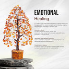 Carnelian Chakra Tree of Life - Crystal for Positive Energy, Handmade Gemstone Feng Shui Decor, Good Luck Money Tree Bonsai - Orange Healing Crystals for Sacral Chakra, Prosperity Gift