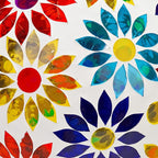 Sunnydaze 10 inch Solar Gazing Ball for Garden - Glass Outdoor Gazing Globe - Midsummer Dahlias