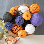 ANDALUCA Large Decorative Halloween Fall Vase Filler Bag with Orbs, Balls (Purple Orange)