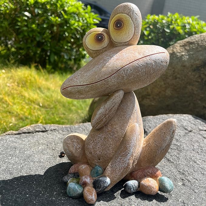 Funny Frog Garden Statues Animal Shapes Indoor and Outdoor Art Decorations Frog Decorations Gardens courtyards terraces Balconies Landscapes Ideal