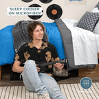 Bare Home Comforter - Twin/Twin Extra Long - Reversible Colors - Goose Down Alternative - Ultra-Soft - Premium 1800 Series - All Season Warmth - Bedding Comforter (Twin/Twin XL, Grey/Medium Blue)