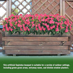 UUqueeten Fall Decorations for Home Fake Fall Flowers Fake Plants Artificial Impatiens Bouquet Flowers for Outdoors Silk Faux Flowers Impatiens Plants Decor Indoor Planters 15.7" (Rose Red) 8PCS