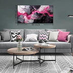 GUGIKA Abstract Wall Art for Living Room, Pink Canvas Wall-Art for Girls Bedroom, Print Paintings, Size 20x40 Inches