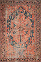 Keen Home Design 8x10 Rug - Machine Washable Area Rug with Non-Slip Backing, Ideal for Living Room, Dining Room, Bedroom - Vintage, Easy Clean, Durable, Low Pile Rug - (8' x 10')