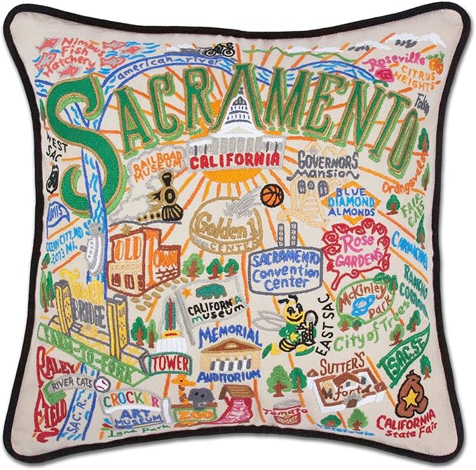 Catstudio Sacramento Embroidered Decorative Throw Pillow