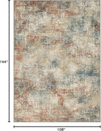 GENIMO Washable Area Rugs for Living Room, 9x12 Modern Non Slip Rugs, Low Pile Lightweight Soft Print Rug for Bedroom, Dining Room, Home Office, Multi