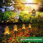 Dazzle Bright Fairy Garden House, 16" Glow in The Dark Cottage with Solar LED Light, Beautiful Miniature Garden Decoration for Indoor or Outdoor Gardens