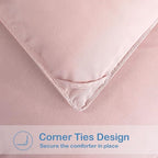 EASELAND King Size Down Alternative Comforter - Quilted Duvet Insert for All Seasons, Soft Lightweight with Corner Tabs, Summer Winter Warm Bedding, Pink 90x102 Inches