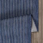 Adiva Rugs Outdoor Indoor Area Rug, Weather Resistant, Easy to Clean, Stain Resistant Floor Mat for Dining Room, Backyard, Deck, Patio (Navy Weiss, 6' x 9')