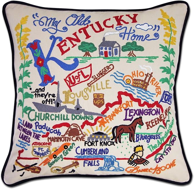 Catstudio Kentucky Embroidered Decorative Throw Pillow