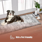 2'6'' x 8' Washable Area Rug - Low Pile Soft Vintage Indoor Rug for Living, Dining or Bedroom - Lightweight Carpet with Non-Slip Backing - Foldable for Easy Placement, Grey