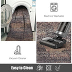 RUGSURE Washable Area Rug - 1/6 Thick - Stain & Water Resistant Non-Slip - Resistant Rug for Living Room, Bedroom, Nursery, Pet & Child Friendly, Vintage Charm Area Rugs (Rust, 6' x 9')