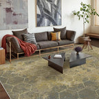 Area Rugs 8x10 for Living Room Bedroom, Modern Abstract Honeycomb Geometric Design, Machine Washable Rug, Large Soft Low Pile Floor Cover with Non Slip Backing for Dining Room, Brown/Tan