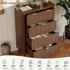 Alohappy Fluted 5 Drawers Dresser for Bedroom, 48" Tall Mid Century Modern Chest of Drawers with Curved Profile Design, Wood Storage Dressers for Closet Bedroom, Living Room, Hallway, Entryway