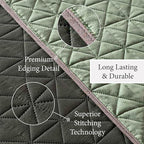 Vianney King Size Comforter Novo Olive Reversible Lightweight Blanket 110x93 Inches Soft Cozy Bedding with Triangular Quilt Pattern for All Seasons