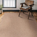 CAMILSON Easy Jute Rug 4x6, Indoor Outdoor Natural Color Farmhouse Area Rugs for Living Room Patio and Kitchen Rug, Solid Boho Woven Design, Easy-Cleaning, Washable Outside Carpet Alfombras (4 x 6)