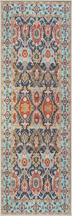 Keen Home Design 2x12 Rug - Machine Washable Runner Rug with Non-Slip Backing, Ideal for Hallway, Entryway, Kitchen, Laundry Room - Vintage, Easy Clean, Durable, Low Pile - (2'6" x 12')