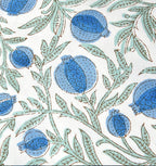 Ridhi Queen Blue Block Print Preppy Grandmillennial Pillow Cover Set of 2-18" x 18" Throw Pillow for Home White Floral Pillow Cover Grandmillennial Home Decor Thanksgiving