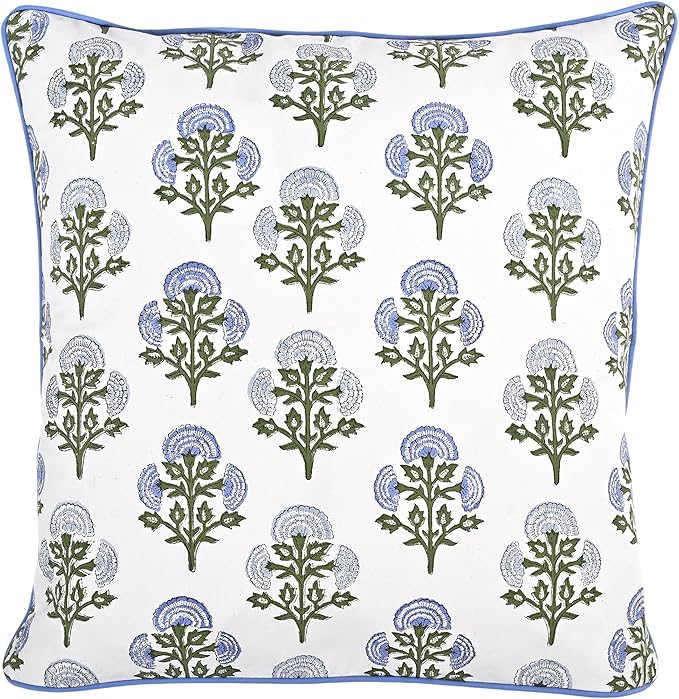 Ridhi Modern Farmhouse Pillow Covers Decorative Cotton Throw Pillow Covers Set of 2 Taupe Cushion Covers with Piping for Couch Sofa Bed Living Room Spring Home Decor 18x18