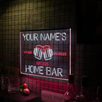 Personalized My bar my rule Signs with Your Name for home wall light up with personalized pub name, man cave accessories, beer themed neon customizable lighted sign