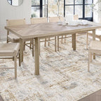 Area Rugs 6x9 Living Room: Washable Rug Modern Abstract Large Rugs Soft Non Slip Neutral Rug Stain Resistant Indoor Carpet for Bedroom Kitchen Dining Room Nursery Home Office Rugs(Blue Brown,6'x9')