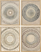 SIGNWIN Framed Art Beige Abstract Geometric Circle Stroke Minimalist Folk Boho Mid-Century Inspired Digital Print Decorative Zen Bedroom Relax Multicolor - 12"x16"x4 Natural