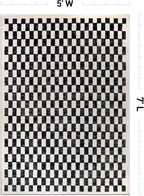 Rugshop Black and White Checkered Area Rug – High-Contrast Grid Pattern Carpet for Living Room, Bedroom, or Dorm – Trendy Contemporary Soft Floor Décor 5' x 7' Black