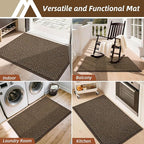 COSY HOMEER-Door-Mat 20" x 32" Non Slip Absorbent Entryway Rugs Dirt Trapper Doormats Washable Entrance Mats Low Pile Welcome Floor Mat for Front Back Door and Entry Mats,Brown