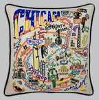 Catstudio Chicago Embroidered Pillow - U.S. City Souvenir Decorative Throw Pillow with Original Artwork for Chicago Lovers, Travel Souvenir