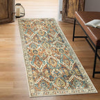 Keen Home Design 2x7 Rug - Machine Washable Runner Rug with Non-Slip Backing, Ideal for Hallway, Entryway, Kitchen, Laundry Room - Vintage, Easy Clean, Durable, Low Pile Rug - (2'6" x 7')