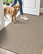 LUMI Indoor Door Mat 36"x56", Ultra Thin Low Profile Non-Slip Doormat for Home Entrance, Absorbent & Stain-Resistant Welcome Mats, Washable Entryway Mat for Front Door, Patio, Porch, Khaki