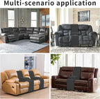 Easy-Going 2-Piece Recliner Console Cover for Reclining Loveseat Covers Stretch Jacquard Middle Console Cover for Recliner Couch and Sofa Dark Gray