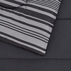 Amazon Basics 5-Piece Lightweight Microfiber Comforter Set with Sheets ,Bed-in-a-Bag Sheets, Gray Calvin Striped Bedding, Twin/Twin XL