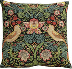 Charlotte Home Furnishings Throw Pillow Covers, Decorative Boho Pillow Covers for Couch, Living Room, Black Strawberry Square Cushion Cases 18x18 in, European Cotton Jacquard Woven, Cozy Bedroom Decor