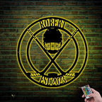 Custom Hockey Medal Holder - Personalized Hockey Wall Sign, Medal Hanger Display Rack with LED Light, Hockey Decor for Boys, Man Cave, Players, Coaches, Fans Gift