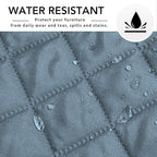 Easy-Going L Shape Sofa Slipcover - Sectional Couch Cover, Chaise Lounge Cover, Reversible, Pets & Kids Friendly (Small, Light Blue/Light Blue)