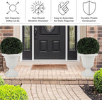 Pure Garden Outdoor Planter 2-Pack - 16x18-Inch Urn Planters - Plastic Plant Pots for Indoor, Outdoor, or Front Porch Decor - Flower Pots (White)