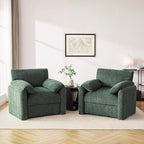 Chenille Oversized Armchair, 38.6" Wide Accent Chairs for Living Room & Bedroom Modern Lounge Chair, Upholstered Mid-Century Reading Chair, Comfy Living Room Chair, Single Sofa Chair, Green