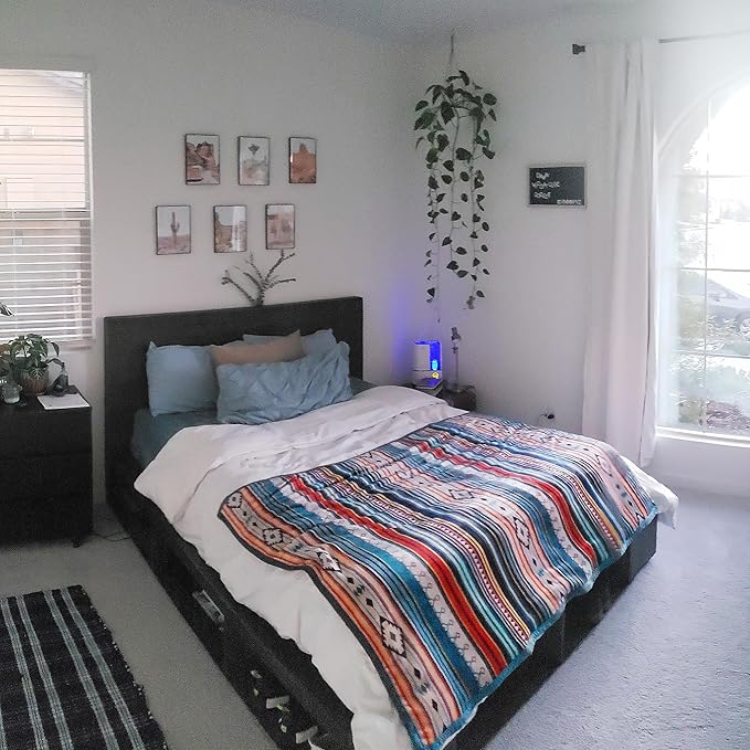 UKELER Boho Sherpa Throw Blanket Queen Size 80'' x 90'', Southwestern Aztec Throw Blanket for Bed/Couch/Sofa/Camping, Great Gift for Mother's Day, Father's Day, Thanksgiving, Christmas,New Year's Day