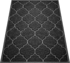 Cosyearn Door Mat, Front Door Mat, 46x35, Welcome Mats for Entryway,Garage,High Traffic Areas, Jumbo Size, Doormat Entrance, Waterproof Mat, Easy Clean, Outdoor Indoor Floor Mat,Non Slip (Black)