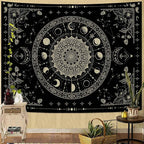 Lunerfex Mandala Moon Tapestry Boho Tapestry for Bedroom Black Tapestries Wall Hanging Living Room Wall Art and Home Decor 44x60