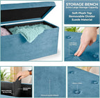 Sorbus Storage Ottoman Bench – Collapsible/Folding Bench Chest with Cover – Perfect Toy and Shoe Chest, Hope Chest, Pouffe Ottoman, Seat, Foot Rest, – Contemporary Faux Suede (Teal)