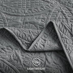 Love's cabin Twin Quilt Set Dark Grey Bedspreads Bedding Set - Soft Bed Lightweight Bedspread Comforter - Modern Style Coin Pattern Coverlet for All Season - 2 Pieces (1 Quilt, 1 Pillow Sham)