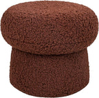 Babyletto Kids Mini Mushroom Pouf - Ottoman Foot Rest - Poofy Plush, Round Footrest Stool for Couch - GREENGUARD Certified Soft & Stuffed, Comfy Small Pouf Ottoman for Living Room/Nursery Floor, Rouge